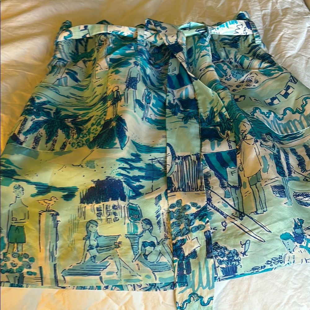 Lilly Pulitzer Silk skirt Fresh catch toile